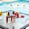 Costway 35'' Patio Dining Table Tempered Glass Top Bistro Table with 1.5'' Umbrella Hole